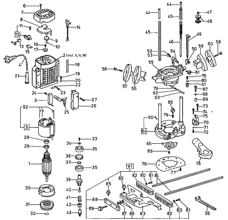 Festool OF 2000 E / 486977 Spare Parts