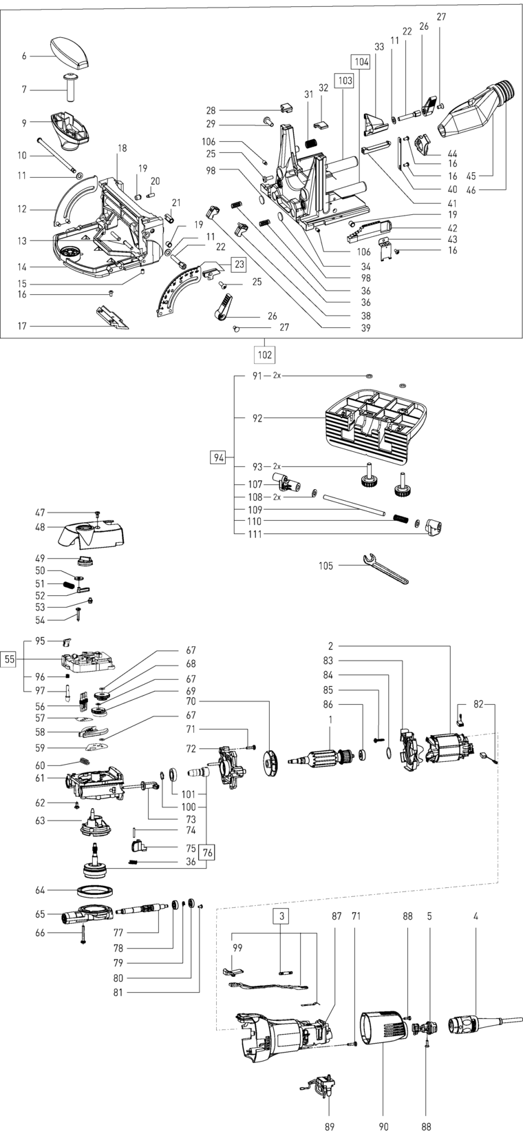 Festool DF 500 Q 230V-240V / 498621 Spare Parts