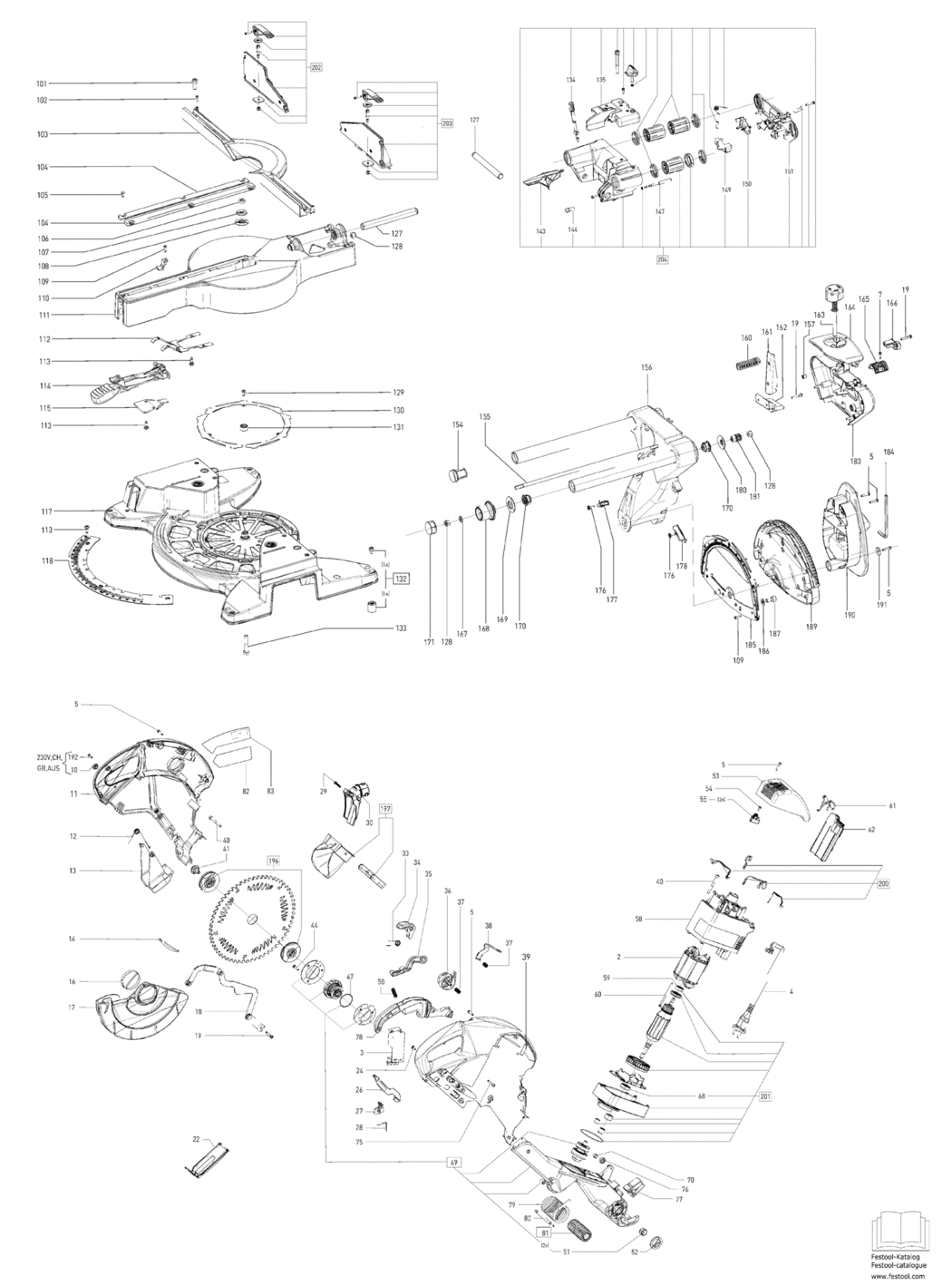 Festool KS 88 E GB 110V / 10037852 Spare Parts