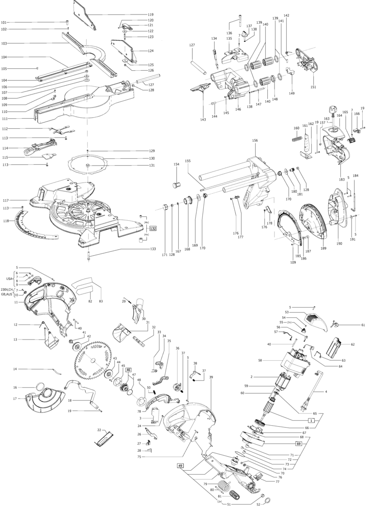 Festool KS 88 E GB 110V / 496871 Spare Parts