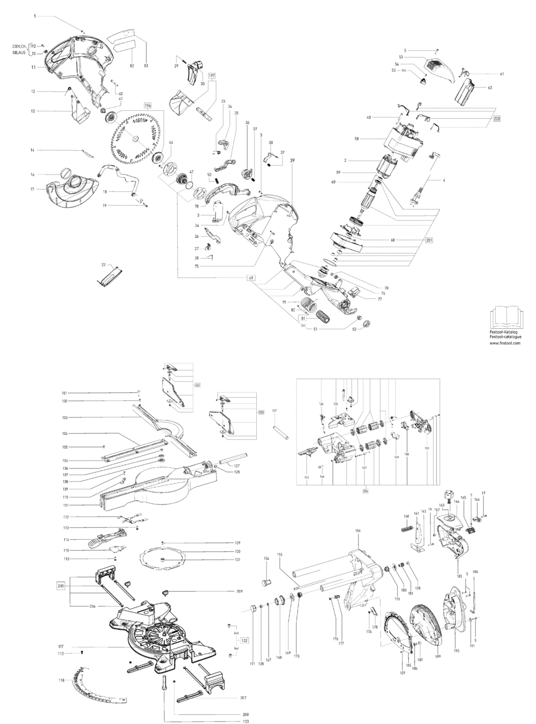 Festool KS 88 RE GB 240V / 10034856 Spare Parts