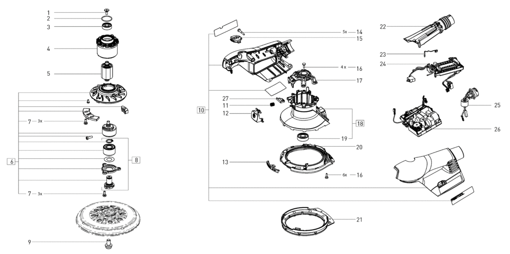 Festool ETS EC150/5 E 230V / 202875 Spare Parts