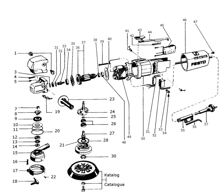 Festool RO 1 E 220V / 571410 Spare Parts