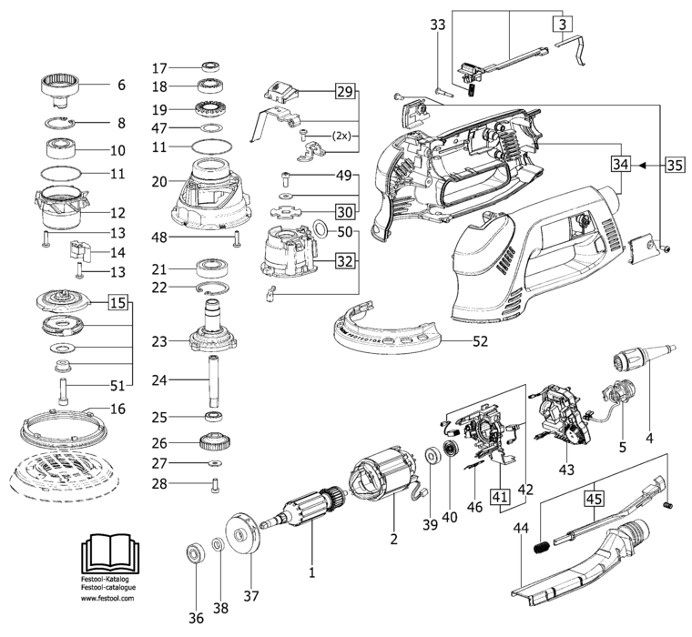 Festool RO 125 FEQ GB 110V / 493772 Spare Parts