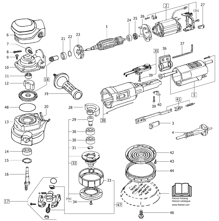 Festool RO 150 E 230V / 489868 Spare Parts