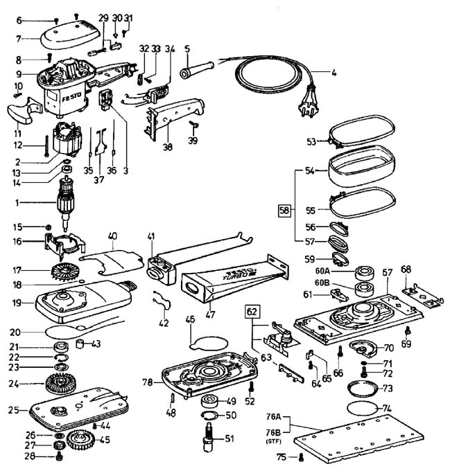 Festool RS 1 / 486852 Spare Parts