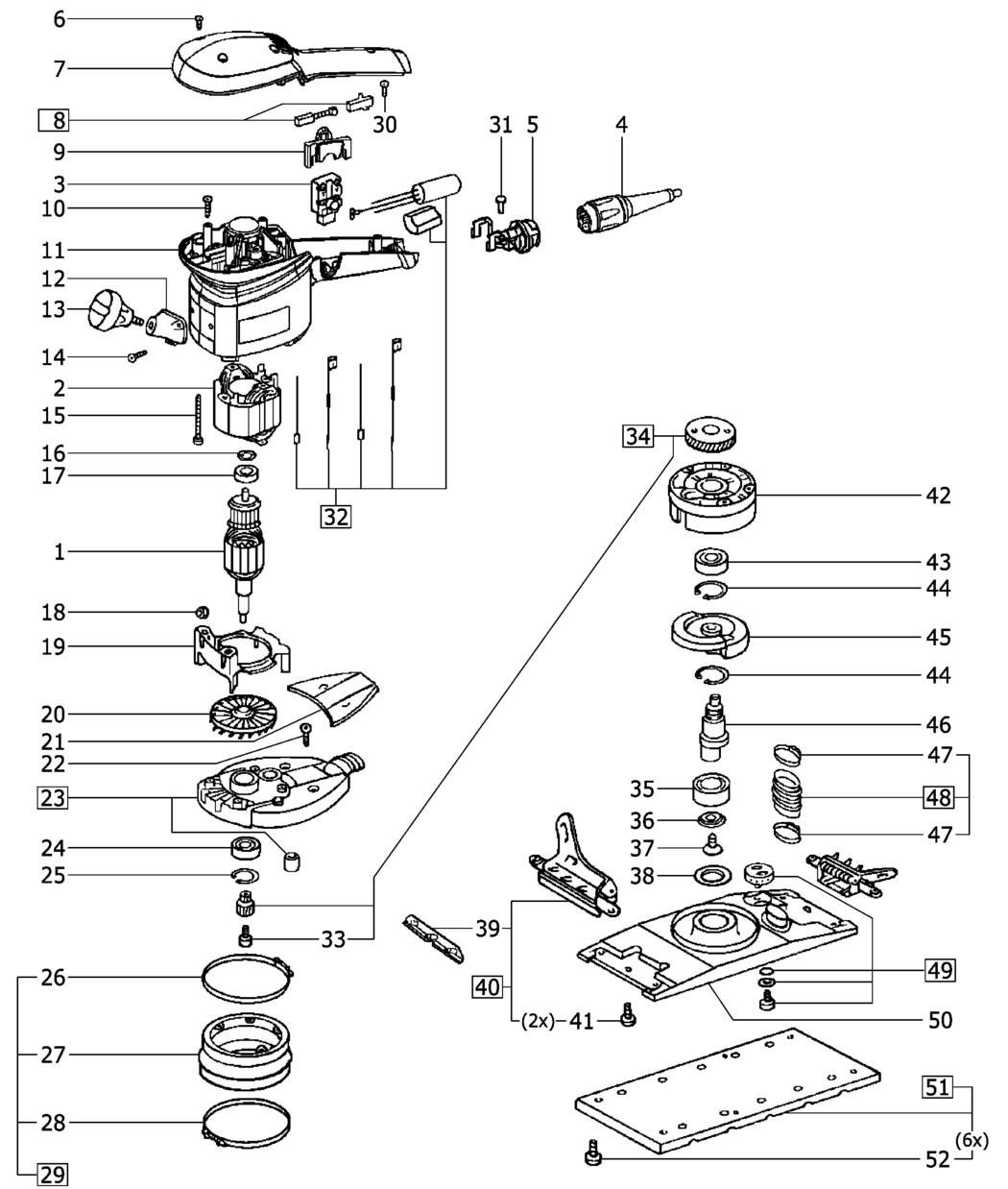Festool RS 100 CQ STF 230V / 202868 Spare Parts