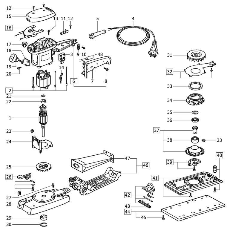 Festool RS 2 E STF 220V / 487204 Spare Parts