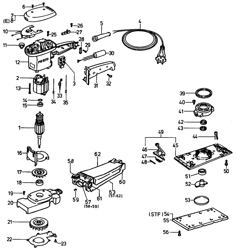 Festool RS 3 E-STF 230V / 486714 Spare Parts