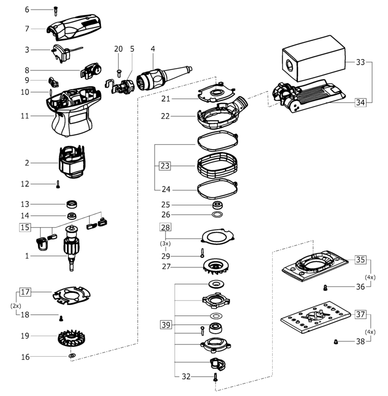 Festool RTS 400 Q 230V / 500228 Spare Parts