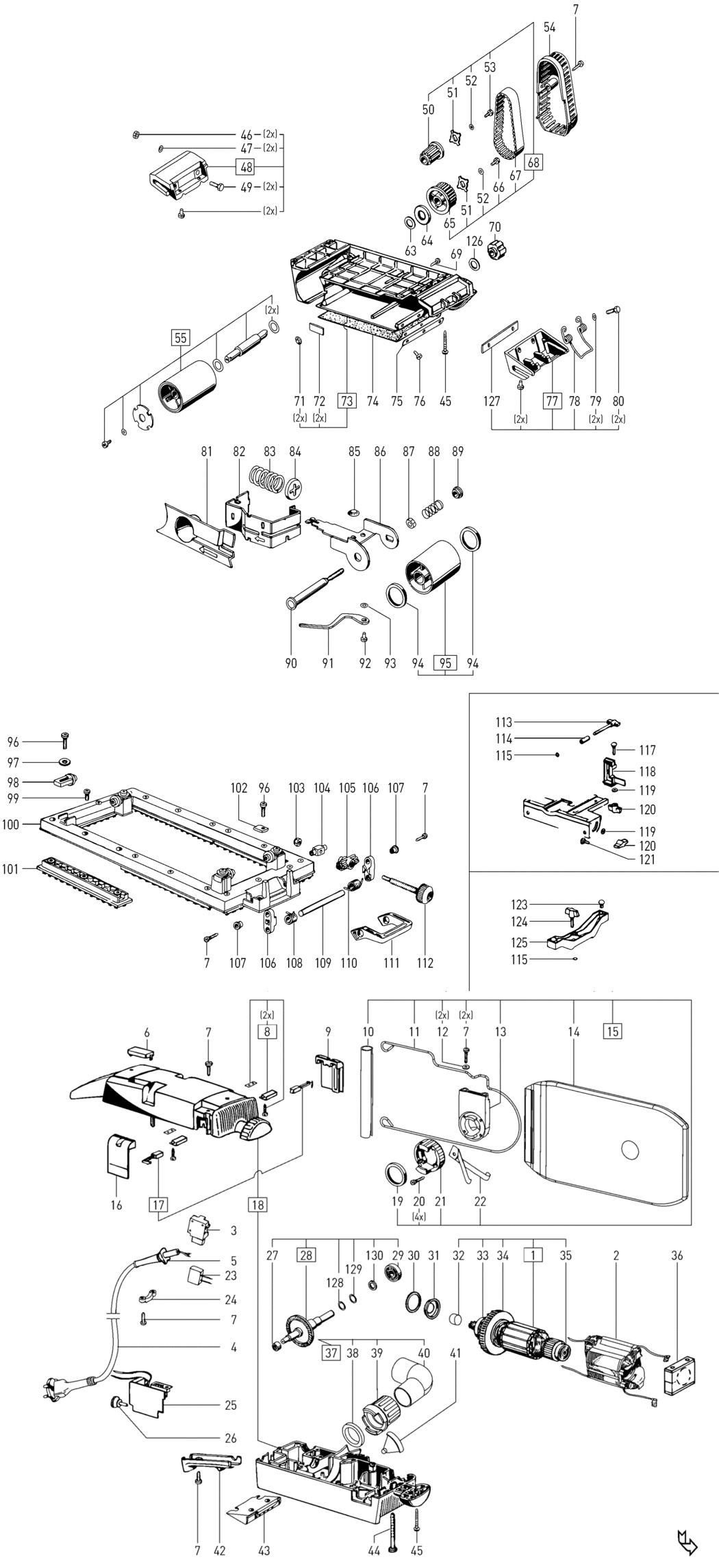 Festool BS 105 E 230V / 204647 Spare Parts