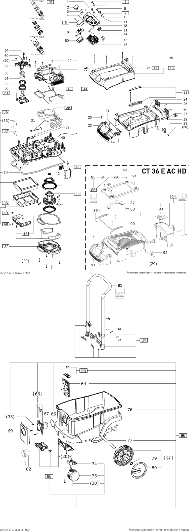 Festool CTM 36 E AC HD / 499838 Spare Parts