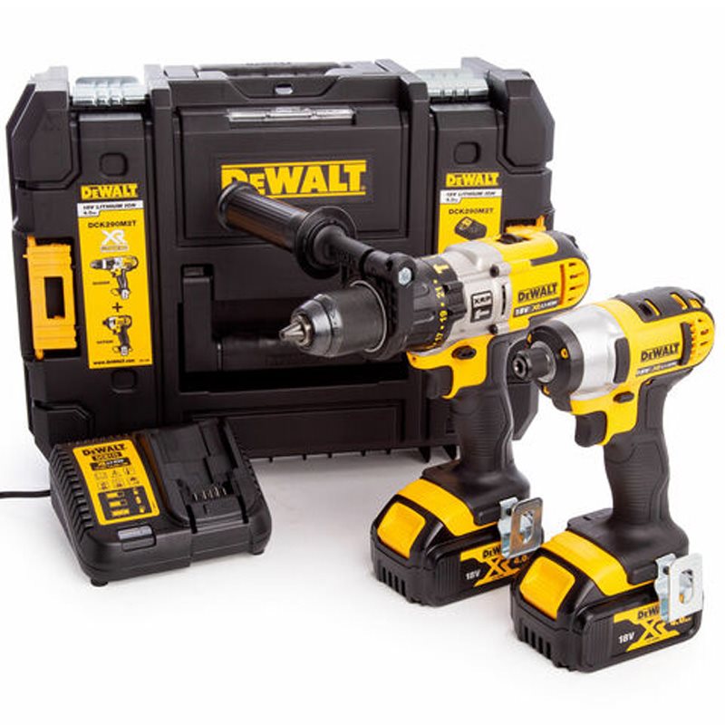 Dewalt DCK290M2T 18 Volt XRP Premium Combi Drill Impact Driver Kit 2 x 4.0Ah Batteries Miles Tool Machinery Centre