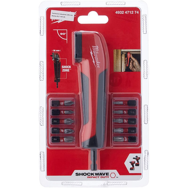 Milwaukee 4932471274 SHOCKWAVE Right Angle Screwdriver Attachment Set .